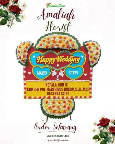 Papan Bunga Pernikahan Mangoli Timur